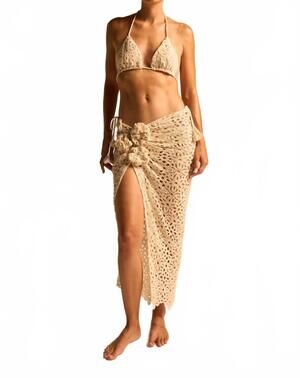 NEW JBQ coco floral tie side skirt in oat